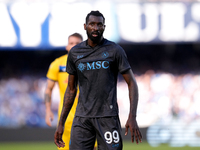 Andre-Frank Zambo Anguissa of SSC Napoli looks on during the serie Serie A Enilive match between SSC Napoli and Atalanta BC at Stadio Diego...