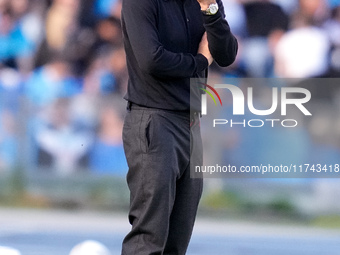 Antonio Conte Head Coach of SSC Napoli looks on during the serie Serie A Enilive match between SSC Napoli and Atalanta BC at Stadio Diego Ar...