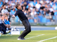 Antonio Conte Head Coach of SSC Napoli reacts during the serie Serie A Enilive match between SSC Napoli and Atalanta BC at Stadio Diego Arma...