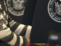 Americans cast their ballots in the presidential election in downtown New York, United States, on November 5, 2024, at the Institute of Art...