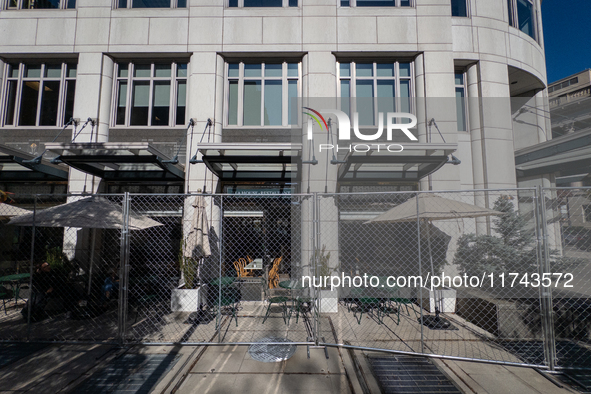 Fencing and anti-riot barriers are seen near the White House in Washington DC, USA on 05 November, 2024. 