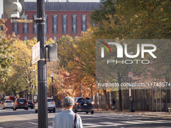 Fencing and anti-riot barriers are seen near the White House in Washington DC, USA on 05 November, 2024. (