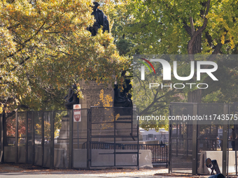 Fencing and anti-riot barriers are seen near the White House in Washington DC, USA on 05 November, 2024. (