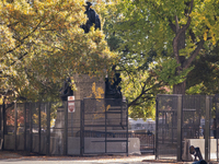 Fencing and anti-riot barriers are seen near the White House in Washington DC, USA on 05 November, 2024. (