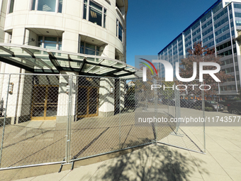 Fencing and anti-riot barriers are seen near the White House in Washington DC, USA on 05 November, 2024. (