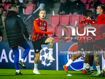 PSV Eindhoven forward Noa Lang plays during the match between PSV and Girona at the Philips Stadium for the UEFA Champions League - League p...