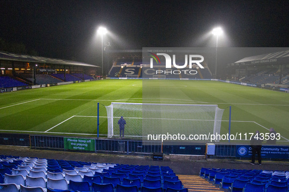 A general view of Edgeley Park Stadium during the Sky Bet League 1 match between Stockport County and Wycombe Wanderers at Edgeley Park Stad...