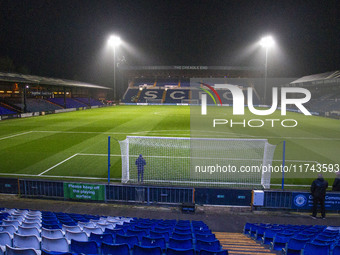 A general view of Edgeley Park Stadium during the Sky Bet League 1 match between Stockport County and Wycombe Wanderers at Edgeley Park Stad...