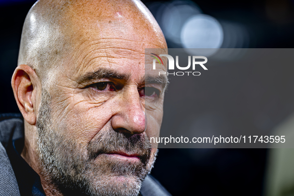 PSV Eindhoven trainer Peter Bosz is present during the match between PSV and Girona at the Philips Stadium for the UEFA Champions League - L...