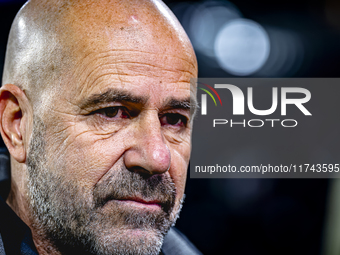 PSV Eindhoven trainer Peter Bosz is present during the match between PSV and Girona at the Philips Stadium for the UEFA Champions League - L...