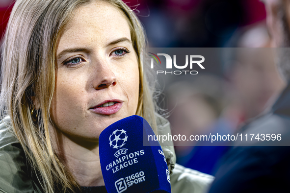 Noa Vahle of ZIGGO Sport is present during the match between PSV and Girona at the Philips Stadium for the UEFA Champions League - League ph...