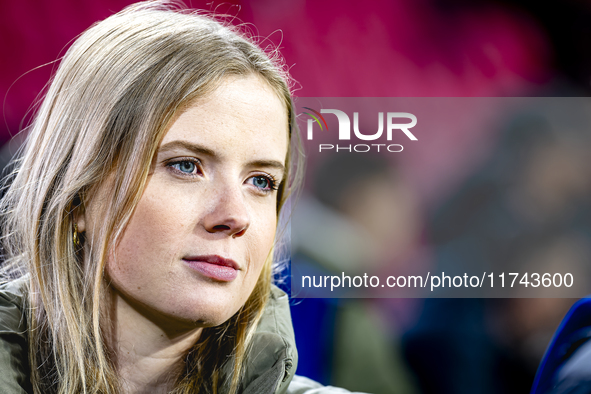 Noa Vahle of ZIGGO Sport is present during the match between PSV and Girona at the Philips Stadium for the UEFA Champions League - League ph...