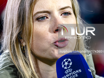 Noa Vahle of ZIGGO Sport is present during the match between PSV and Girona at the Philips Stadium for the UEFA Champions League - League ph...