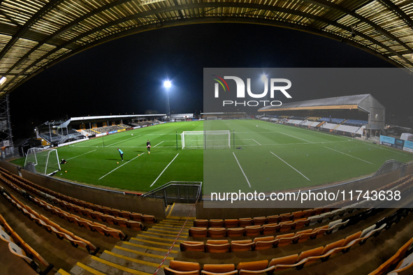 A general view inside the stadium during the EFL Trophy match between Cambridge United and Chelsea Under 21s at the Cledara Abbey Stadium in...