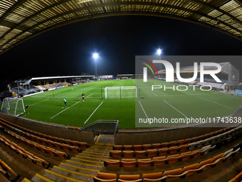 A general view inside the stadium during the EFL Trophy match between Cambridge United and Chelsea Under 21s at the Cledara Abbey Stadium in...