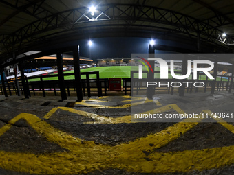 A general view inside the stadium at Newmarket Road End during the EFL Trophy match between Cambridge United and Chelsea Under 21s at the Cl...