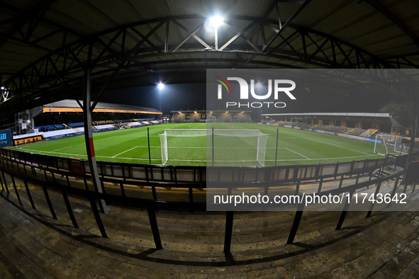 A general view inside the stadium at the Newmarket Road end during the EFL Trophy match between Cambridge United and Chelsea Under 21s at th...