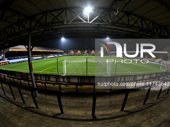 A general view inside the stadium at the Newmarket Road end during the EFL Trophy match between Cambridge United and Chelsea Under 21s at th...