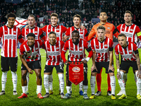 The team photo of PSV takes place during the match between PSV and Girona at the Philips Stadium for the UEFA Champions League - League phas...