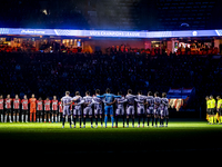 A minute of silence takes place for the victims in Spain during the match between PSV and Girona at the Philips Stadium for the UEFA Champio...