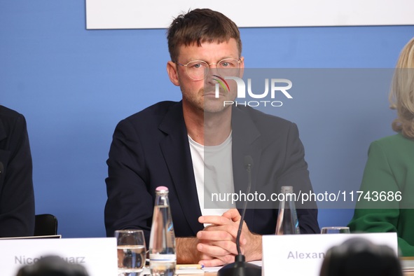 Alexander Mauz, spokesperson for the Civil Peace Service, attends the press conference for the 25th anniversary of the Civil Peace Service i...