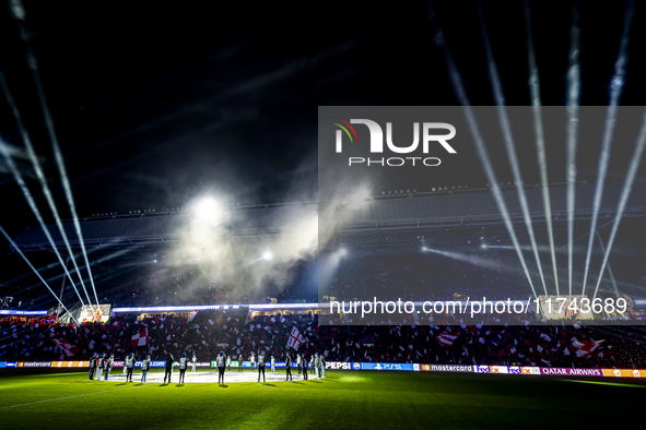 The atmosphere in the stadium during the match between PSV and Girona at the Philips Stadium for the UEFA Champions League - League phase -...