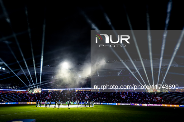 The atmosphere in the stadium during the match between PSV and Girona at the Philips Stadium for the UEFA Champions League - League phase -...