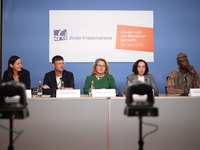 Alexander Mauz, spokesperson for the Civil Peace Service, Svenja Schulze, Federal Minister for Economic Cooperation and Development, Oksana...