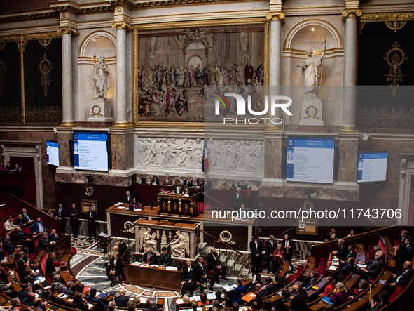 The National Assembly holds question time for the government in Paris, France, on November 5, 2024. 