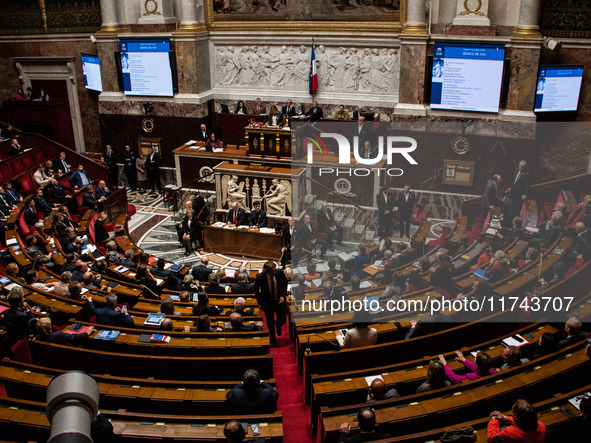 The National Assembly holds question time for the government in Paris, France, on November 5, 2024. 