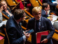 Marc Fesneau, President of the Group of the Democrats and former Minister of Agriculture, participates in the government question session in...