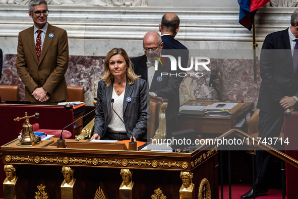 The President of the National Assembly, Yael Braun-Pivet, is in Paris, France, on November 5, 2024. 