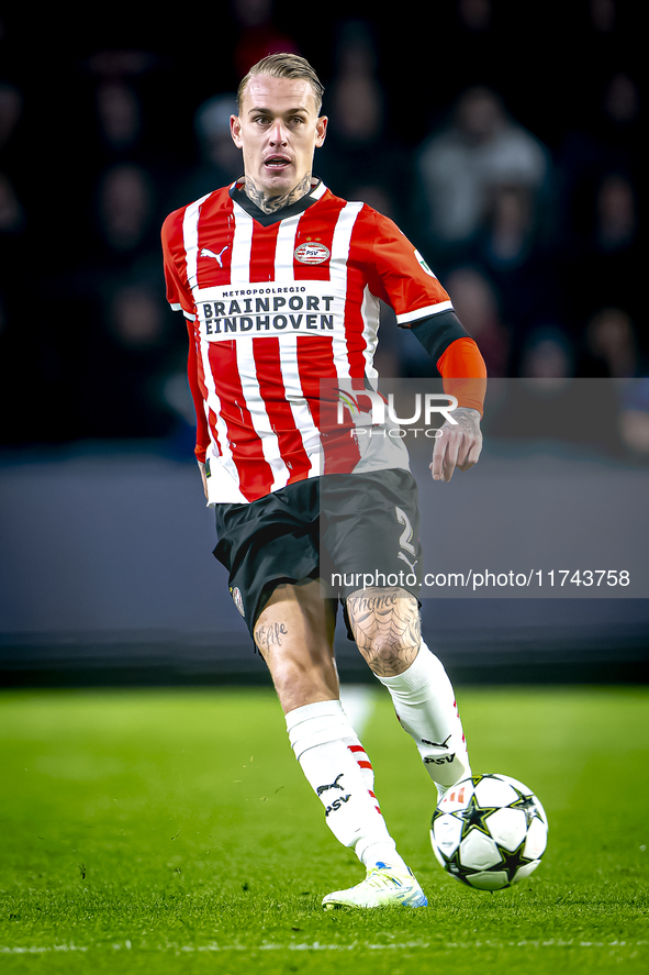 PSV Eindhoven defender Rick Karsdorp plays during the match between PSV and Girona at the Philips Stadium for the UEFA Champions League - Le...