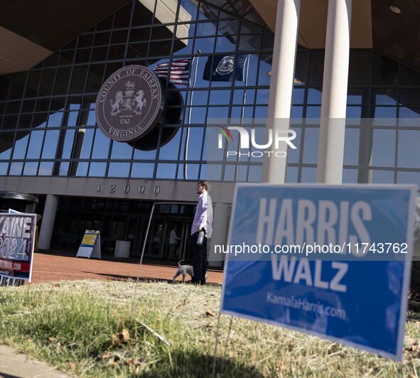 A view of the Fairfax County Government Center, in North Virginia, United States, on November 5, 2024 during the US Presidential election. 