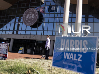 A view of the Fairfax County Government Center, in North Virginia, United States, on November 5, 2024 during the US Presidential election. (