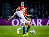 PSV Eindhoven defender Rick Karsdorp and Girona FC defender Miguel Gutierrez play during the match between PSV and Girona at the Philips Sta...