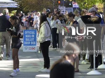 American citizens go to polling centers to elect the new US President during the Presidential Election 2024 in Washington DC, USA, on Novemb...