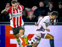 PSV Eindhoven forward Noa Lang plays during the match between PSV and Girona at the Philips Stadium for the UEFA Champions League - League p...