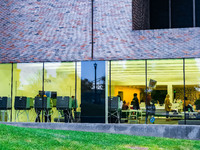 Voters are at the polling location inside the Walker Art Center in Minneapolis, Minnesota, on November 5, 2024, during US Election Day 2024....