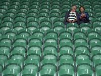 Sporting CP fans await the start of the UEFA Champions League match between Sporting CP and Manchester City at Jose Alvalade Stadium in Lisb...