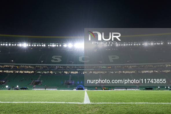 A general view inside the stadium prior to the UEFA Champions League match between Sporting CP and Manchester City at Jose Alvalade Stadium...