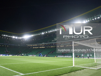 A general view inside the stadium prior to the UEFA Champions League match between Sporting CP and Manchester City at Jose Alvalade Stadium...