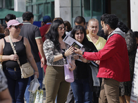 Americans and people living in Mexico go to the United States embassy in Mexico City, Mexico, on November 5, 2024, for the elections in the...