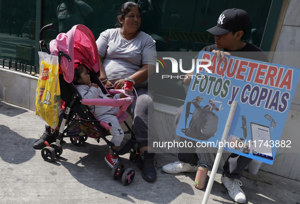 People outside the United States embassy in Mexico City, Mexico, on November 5, 2024, go to the United States embassy for the elections in t...