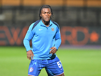 Donnell McNeilly of Chelsea warms up during the EFL Trophy match between Cambridge United and Chelsea Under 21s at the Cledara Abbey Stadium...