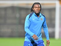 Donnell McNeilly of Chelsea warms up during the EFL Trophy match between Cambridge United and Chelsea Under 21s at the Cledara Abbey Stadium...