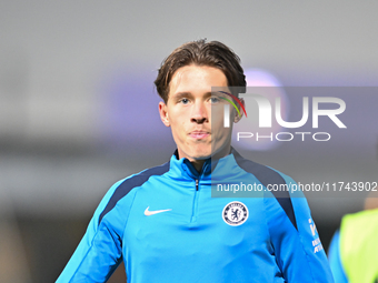 Harrison Murry Campbell, number 59 for Chelsea, warms up during the EFL Trophy match between Cambridge United and Chelsea Under 21s at the C...