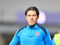 Harrison Murry Campbell, number 59 for Chelsea, warms up during the EFL Trophy match between Cambridge United and Chelsea Under 21s at the C...