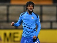 Reiss Russell Denny of Chelsea warms up during the EFL Trophy match between Cambridge United and Chelsea Under 21s at the Cledara Abbey Stad...