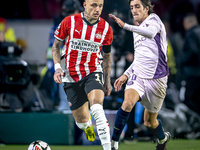 PSV Eindhoven forward Noa Lang and Girona FC forward Bryan Gil play during the match between PSV and Girona at the Philips Stadium for the U...